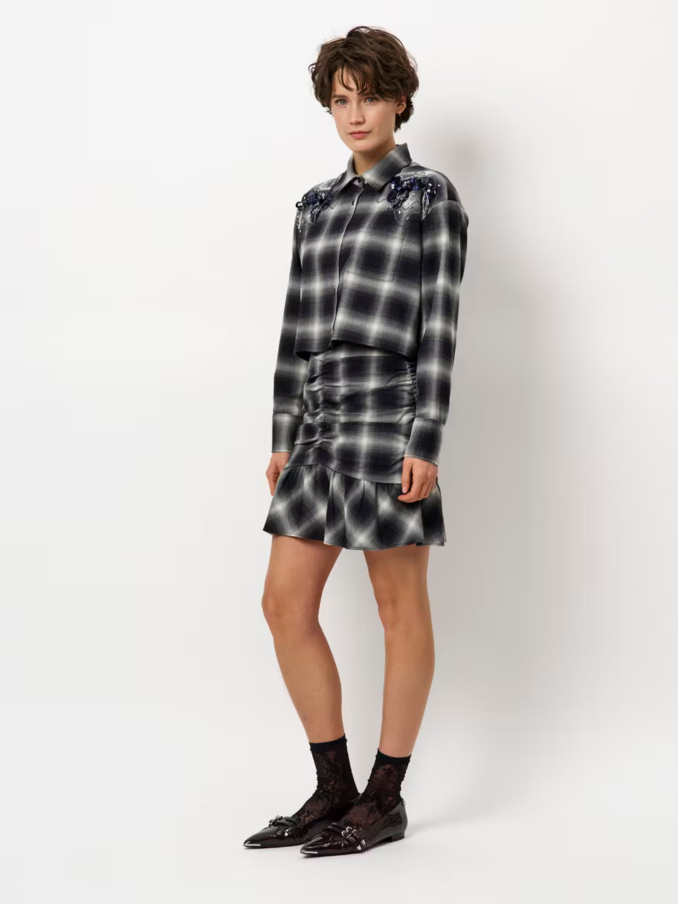Dante6 Eason check blouse