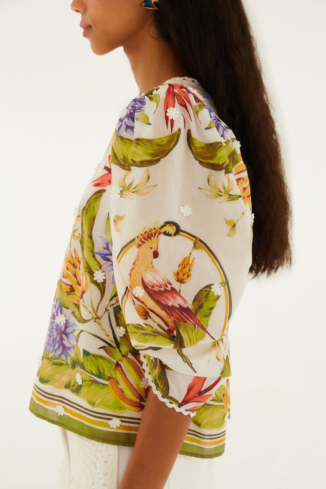 Farm Rio Tropical Scarf Sand blouse