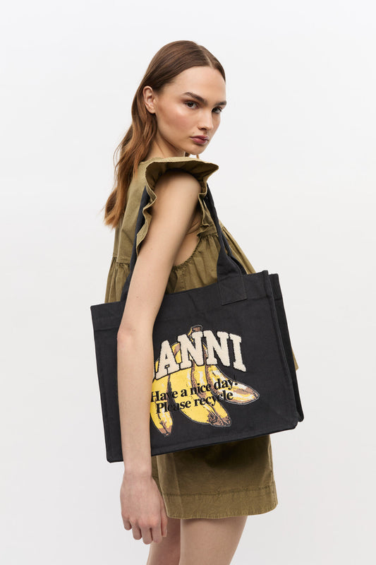 Ganni Banana print shopper
