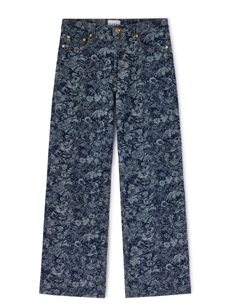 Ganni spijkerbroek bloemenprint