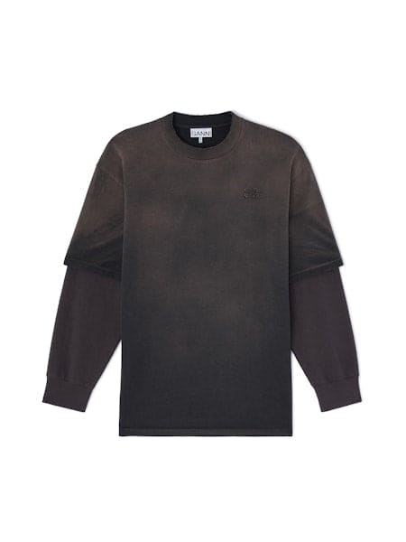 Ganni Heavy cotton jersey washed longsleeve