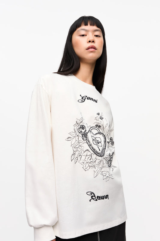 Ganni Heavy jersey long sleeve t-shirt