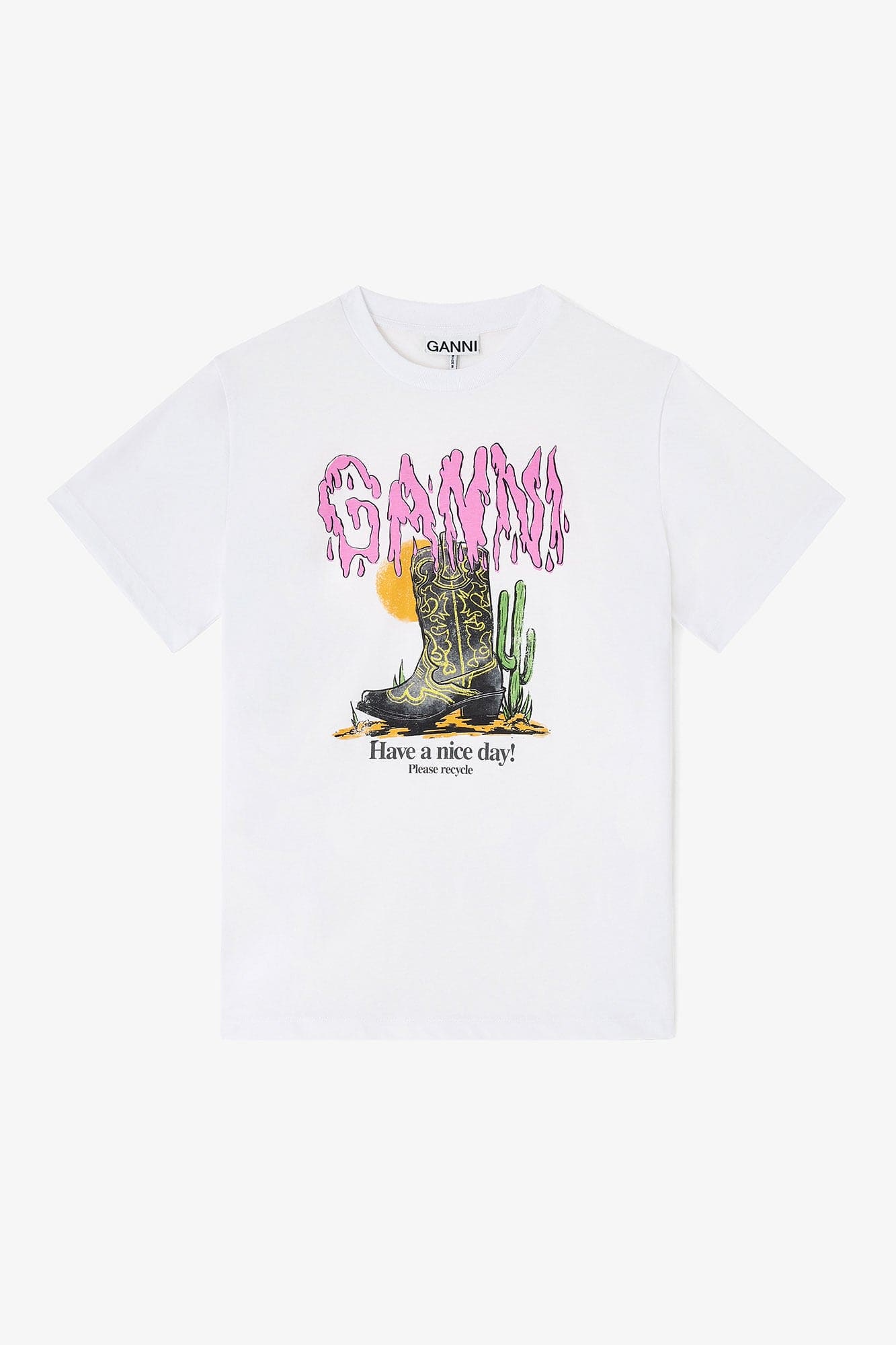 Ganni Western boot print t-shirt