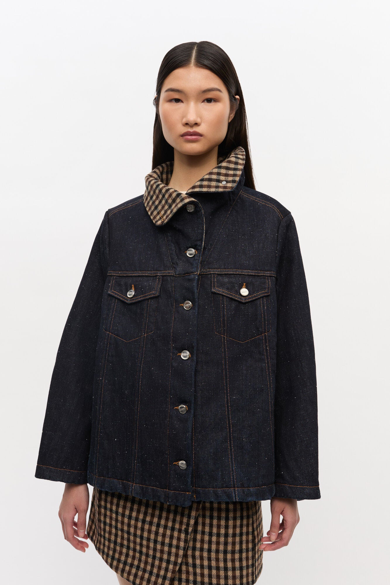 Ganni Neppy denim bonded jas