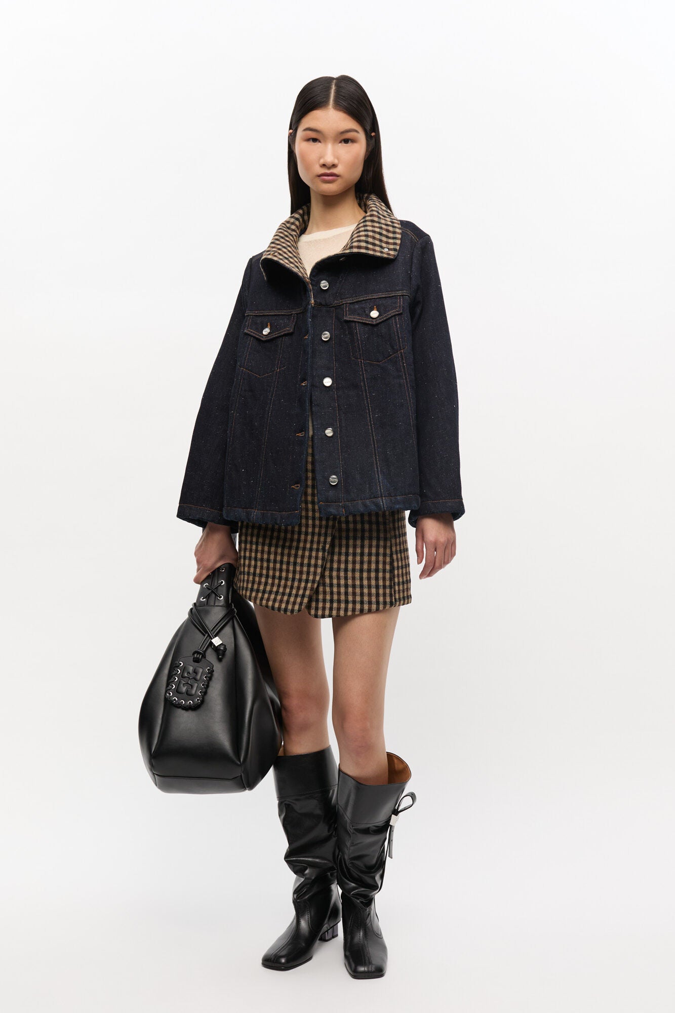 Ganni Neppy denim bonded jas