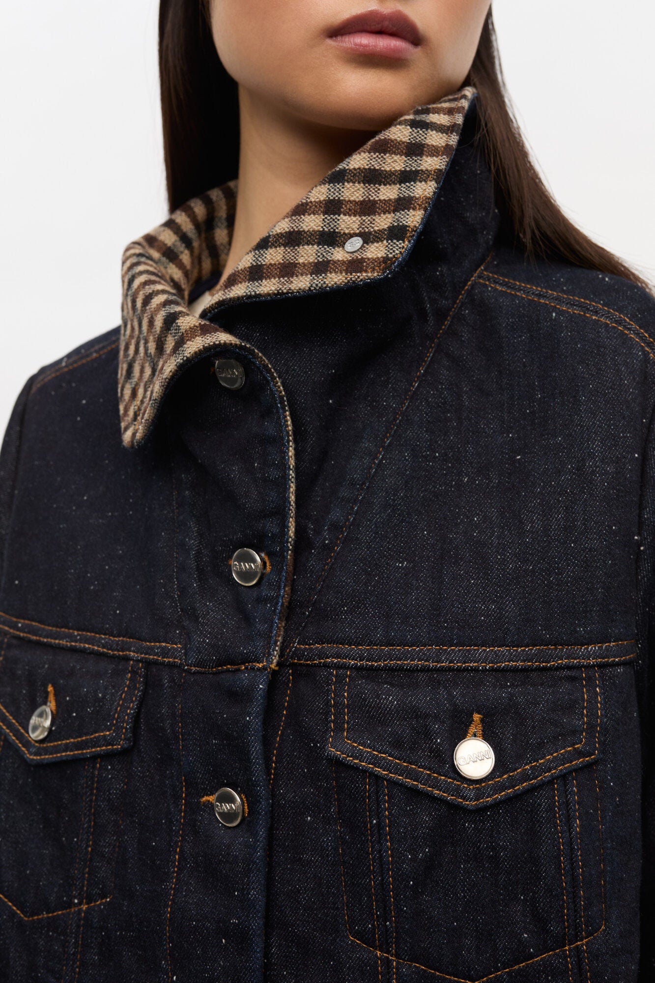 Ganni Neppy denim bonded jas