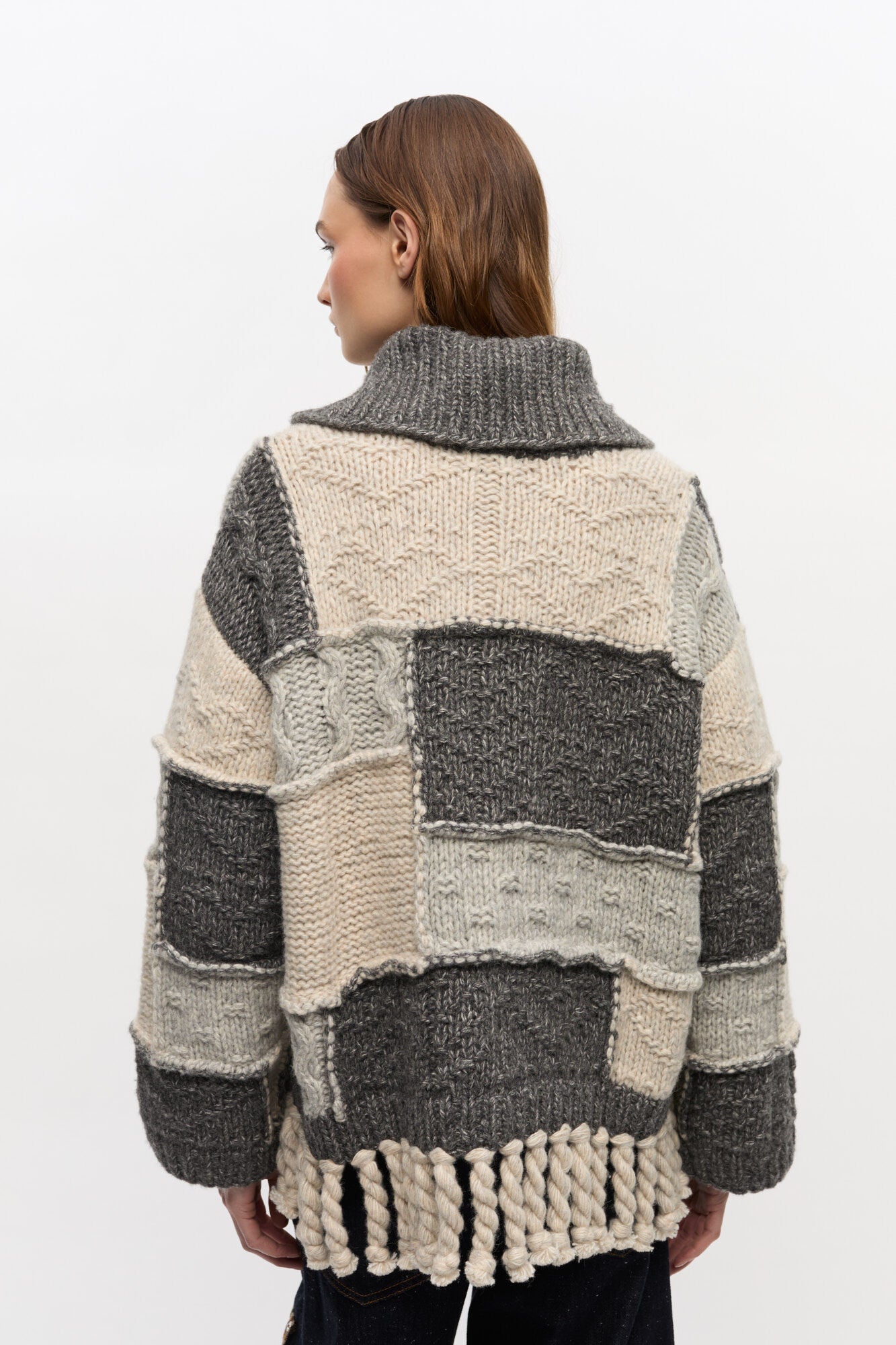 Ganni Oversized wool cotton bubble trui