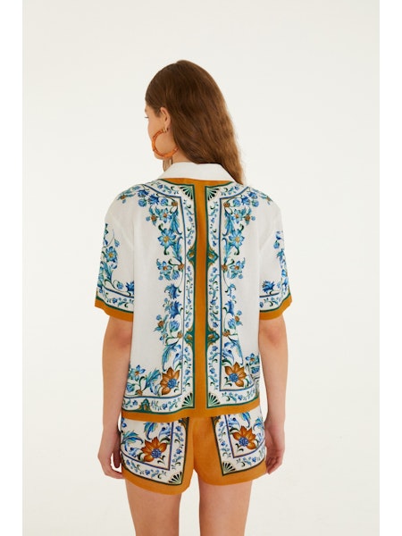 Farm Rio Flora Tile blouse