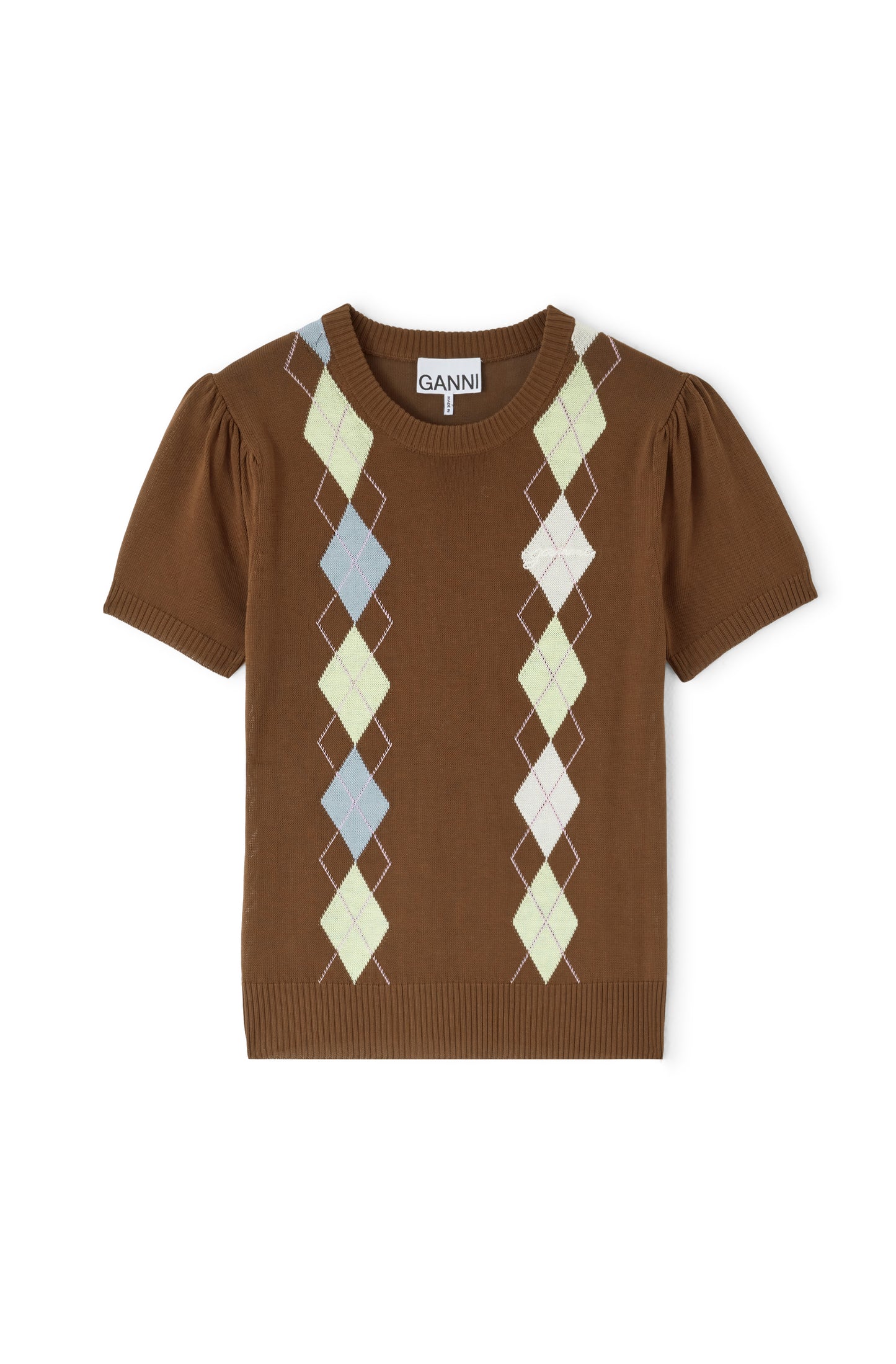 Ganni Light Cotton Argyle top