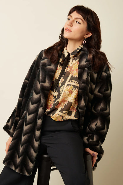 King Louie Shiya Kimono Deco Fur jas