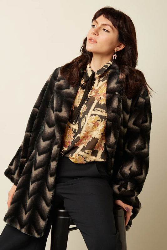 King Louie Shiya Kimono Deco Fur jas