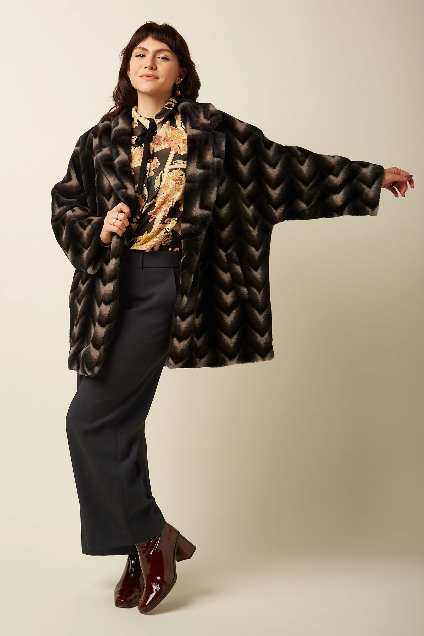 King Louie Shiya Kimono Deco Fur jas