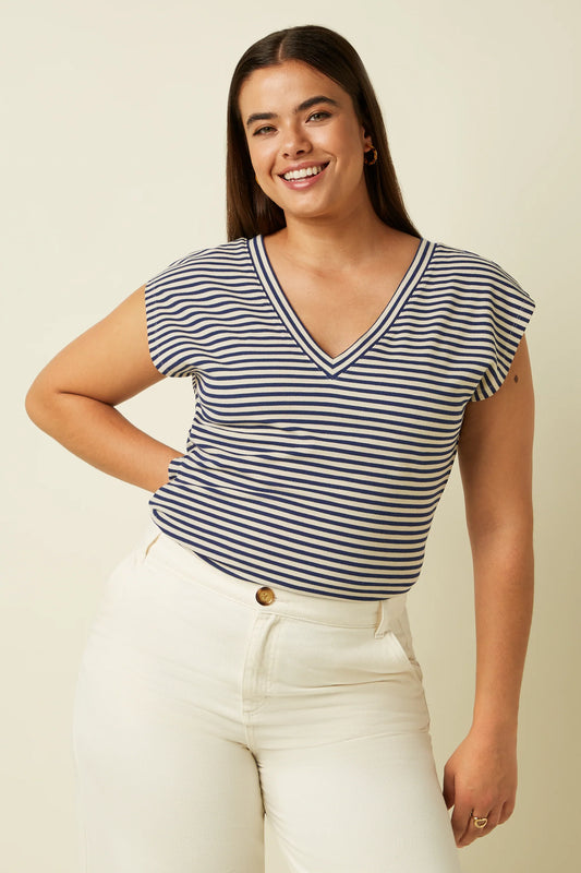 King Louie Double V Mariniere stripe top