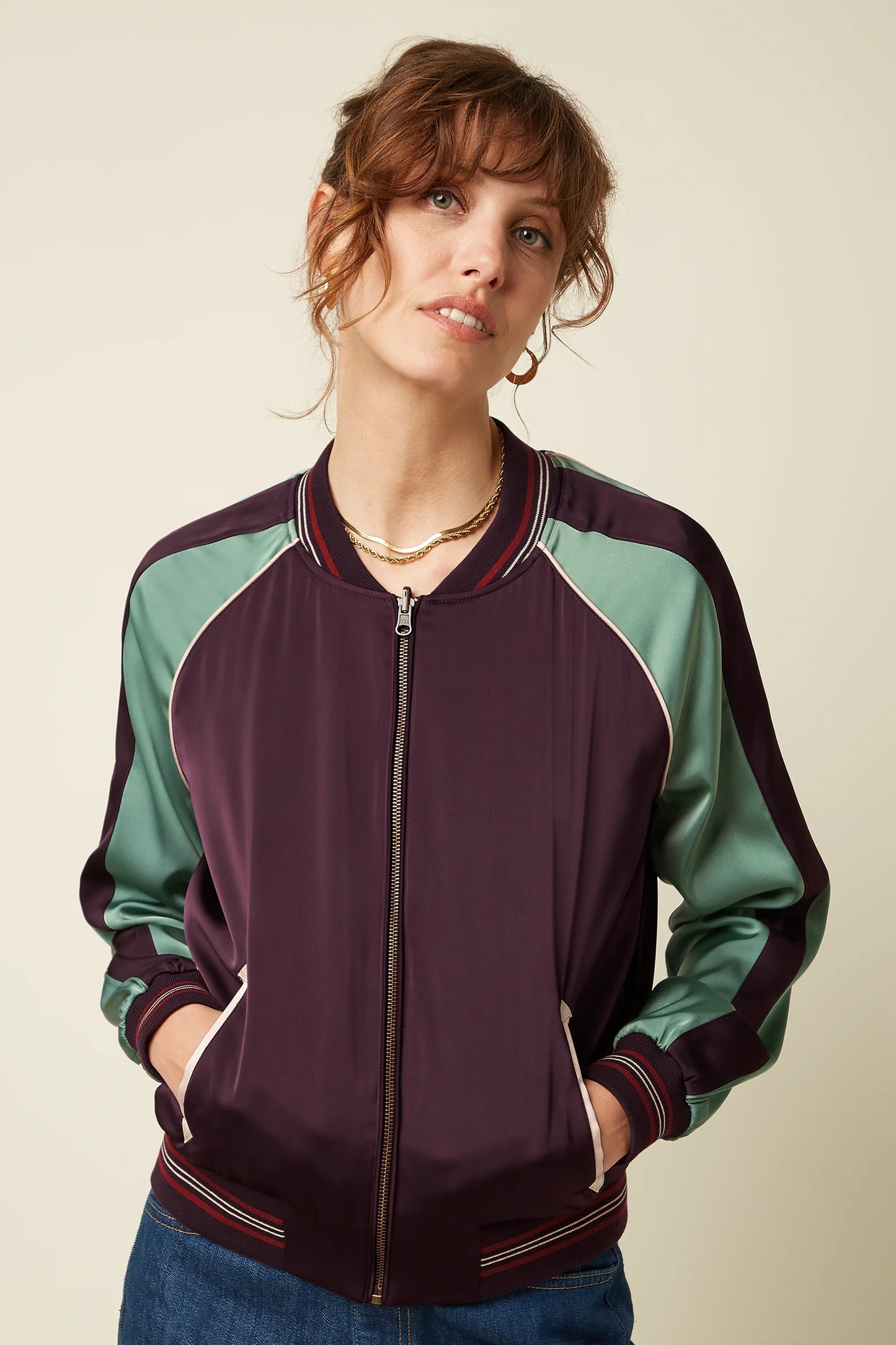 King Louie Bomber Jacket Dusk Satin
