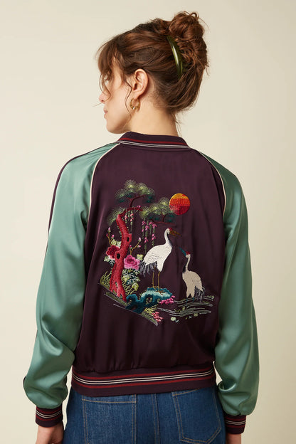 King Louie Bomber Jacket Dusk Satin