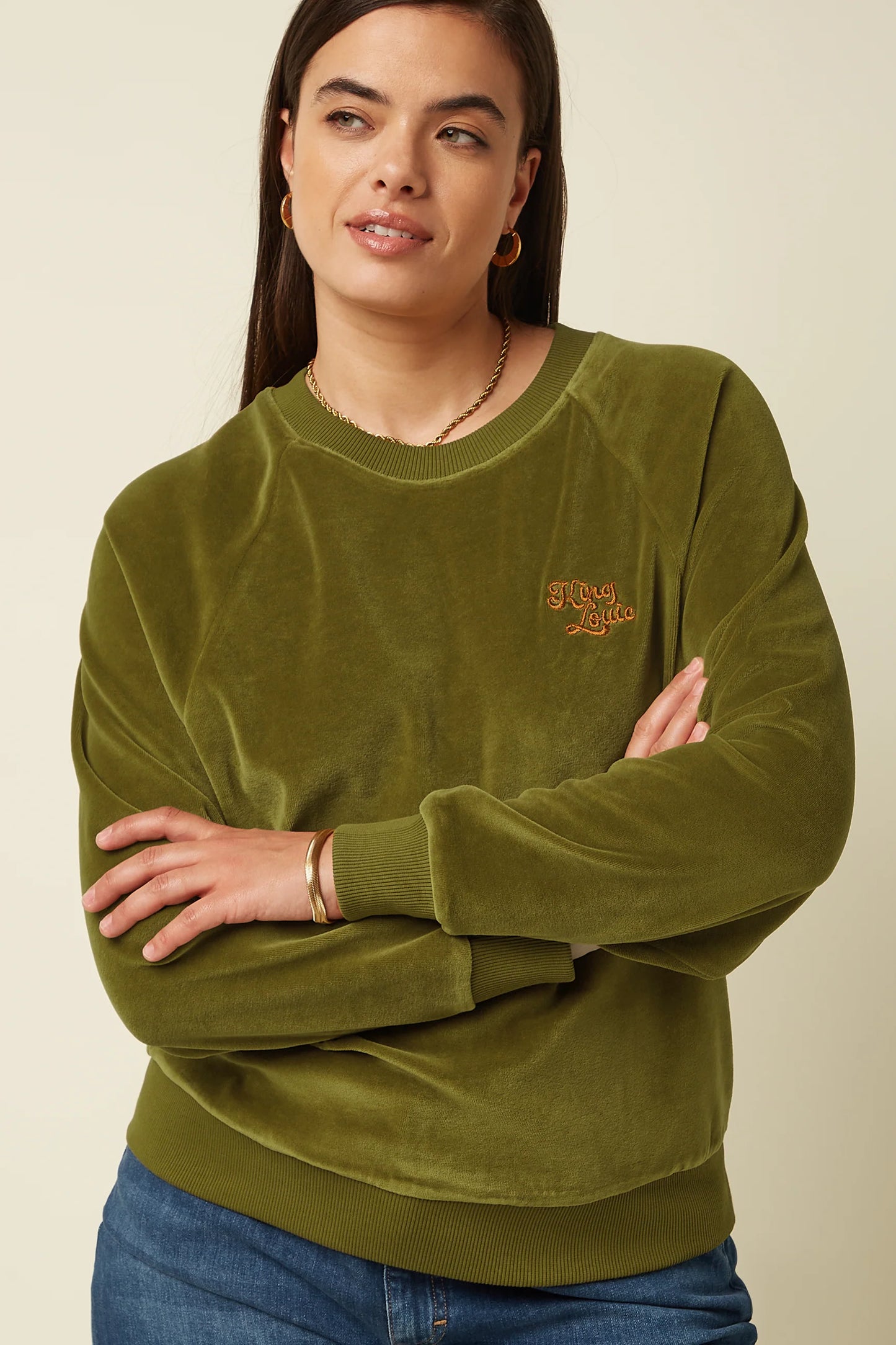 King Louie Febe Baton Velvet sweater