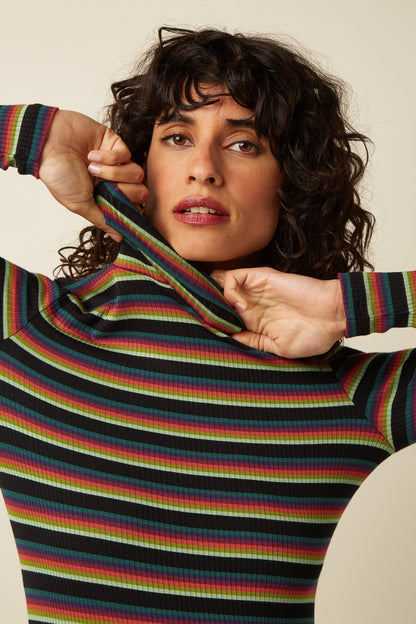 King Louie Rollneck Top Lottie Stripe