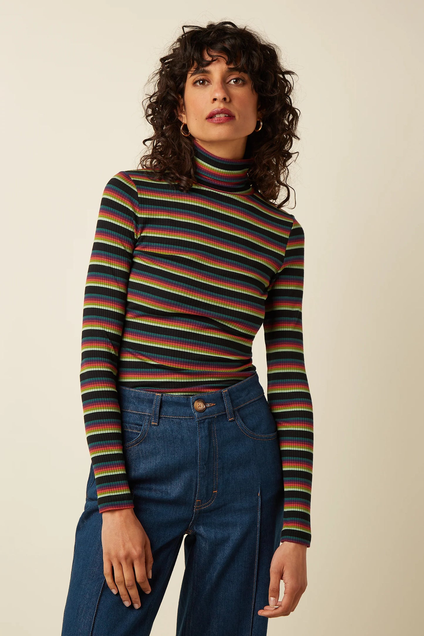 King Louie Rollneck Top Lottie Stripe