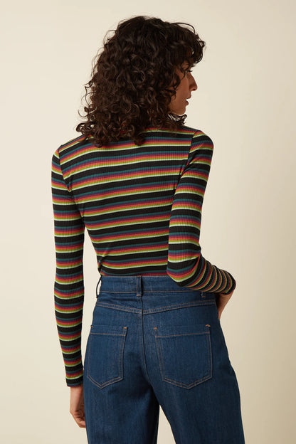 King Louie Rollneck Top Lottie Stripe