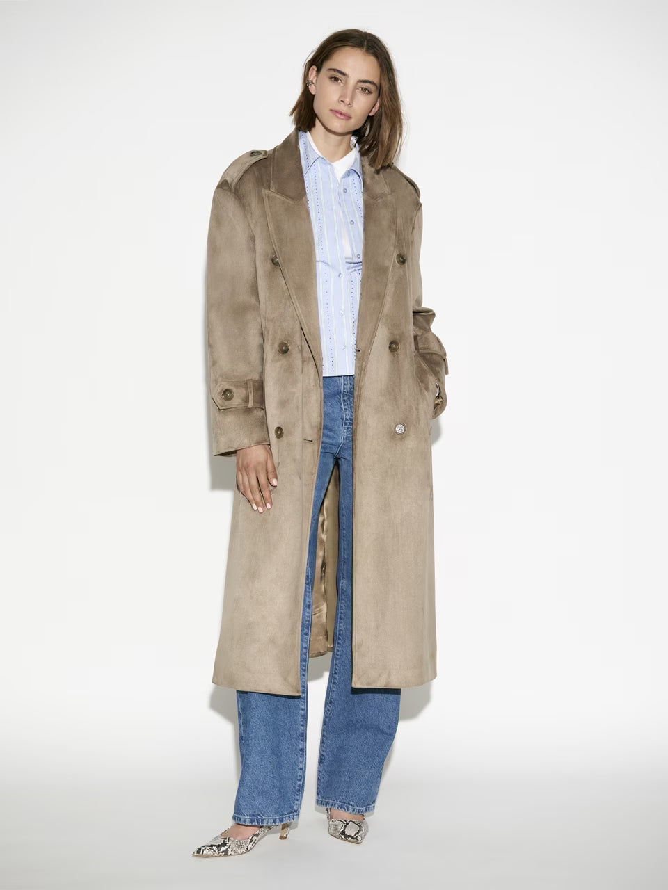 Dante6 Solen Faux Suede Trenchcoat