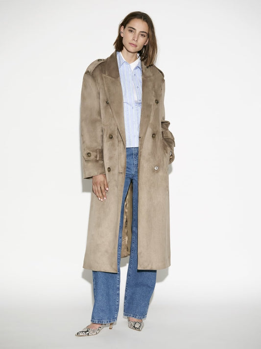 Dante6 Solen Faux Suede Trenchcoat