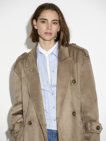 Dante6 Solen Faux Suede Trenchcoat