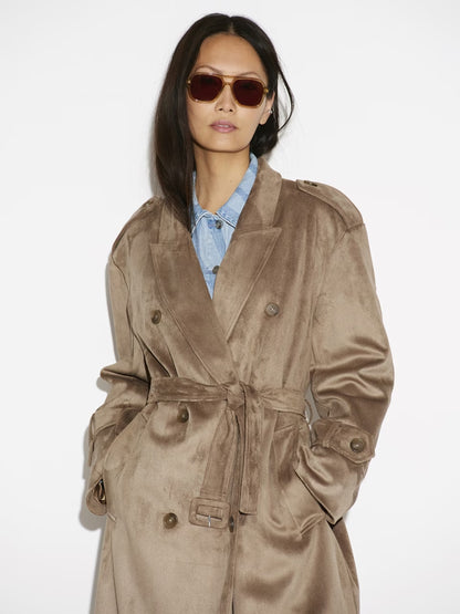 Dante6 Solen Faux Suede Trenchcoat