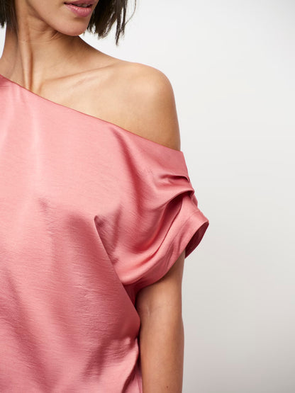 Dante6 Epic off shoulder satin maxi jurk