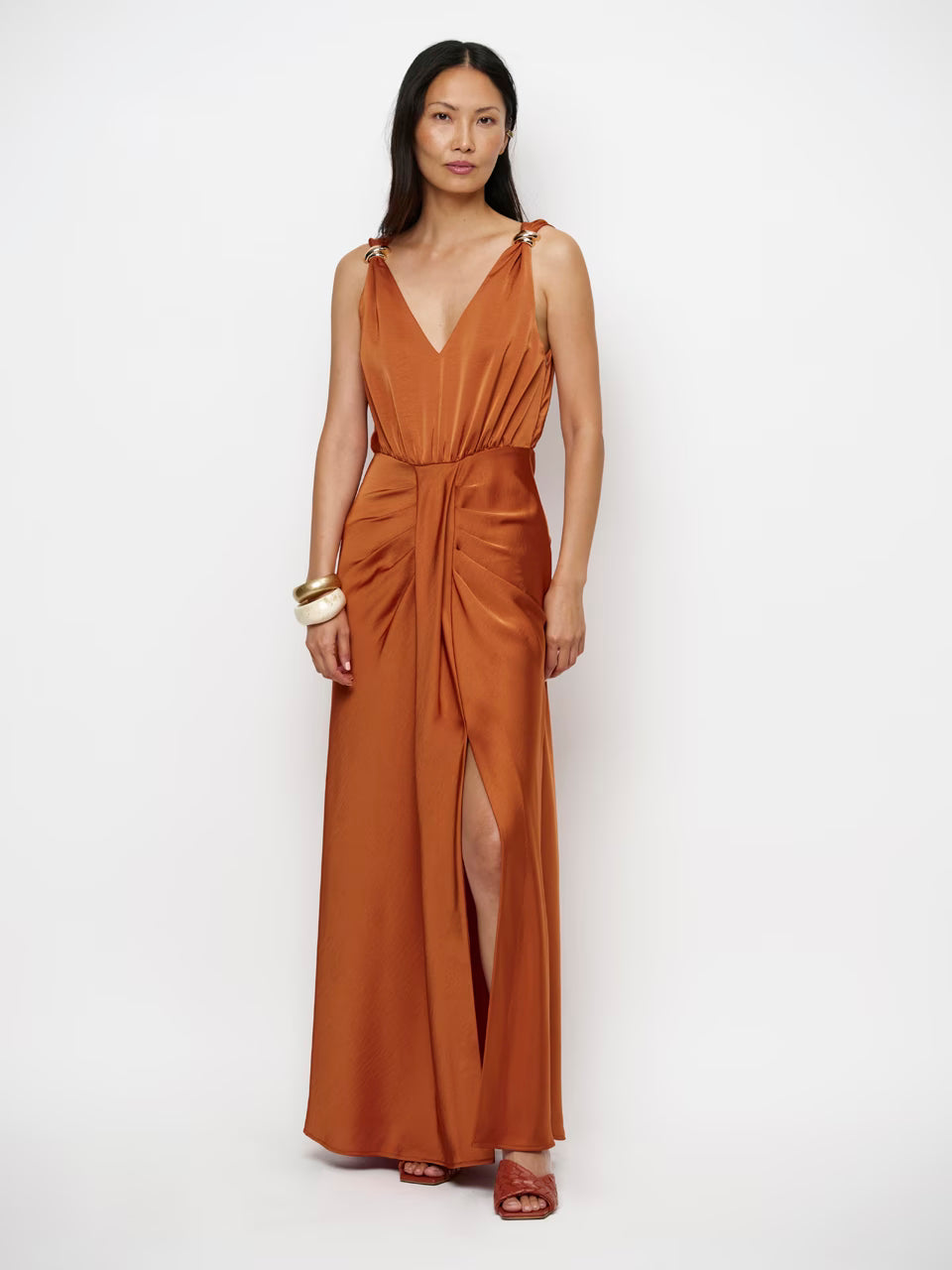Dante6 Marcia satin maxi jurk