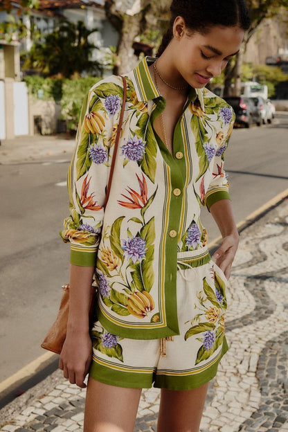 Farm Rio Tropical Scarf Sand shorts
