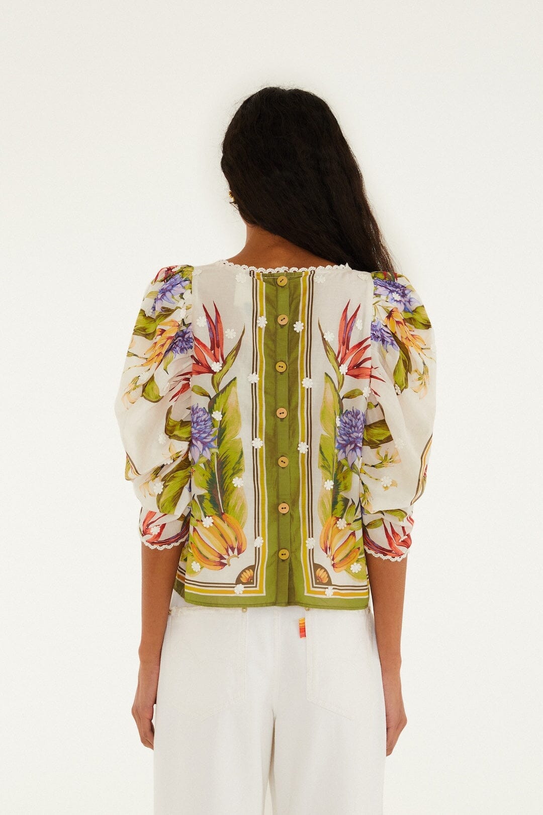 Farm Rio Tropical Scarf Sand blouse