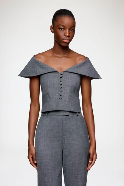 Ganni Wool melange gilet