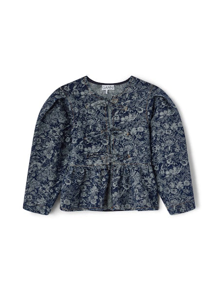 Ganni Denim Peplum blouse