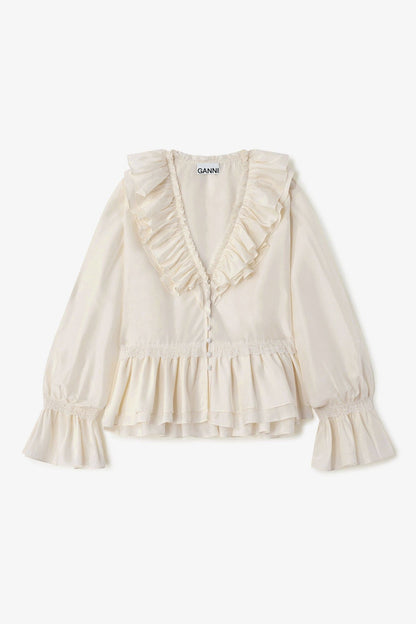 Ganni Habotai blouse