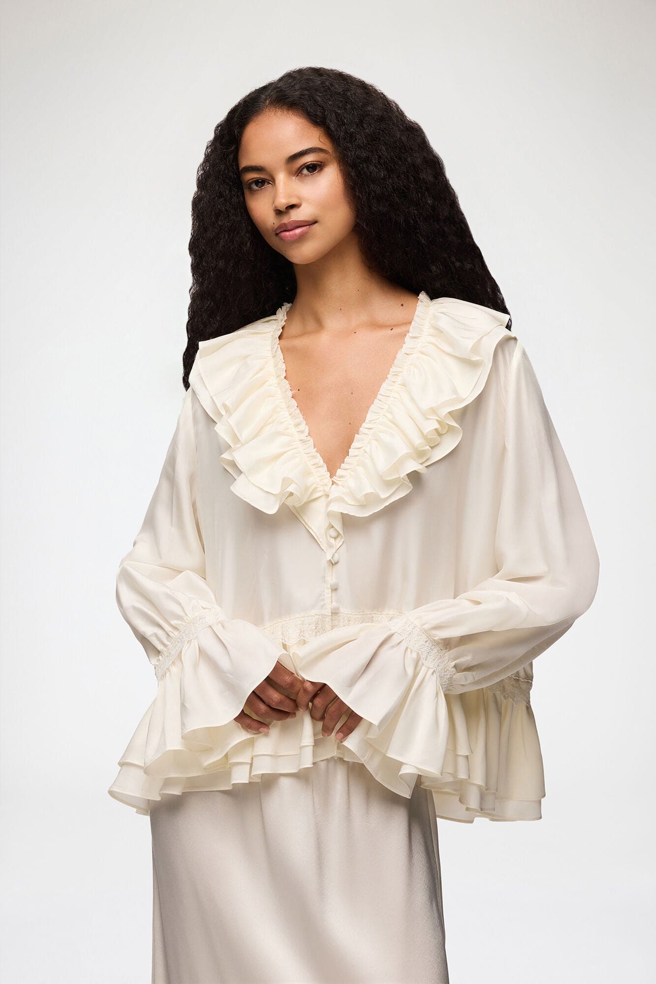 Ganni Habotai blouse