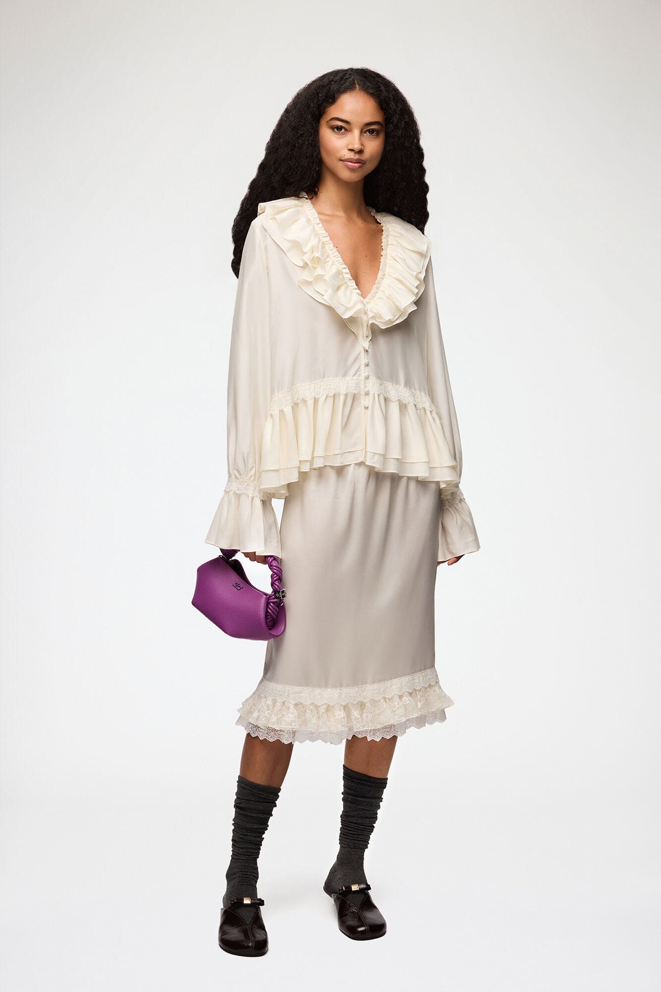 Ganni Habotai blouse