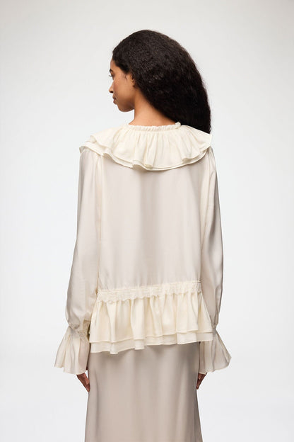 Ganni Habotai blouse