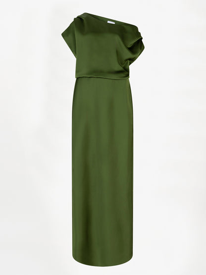 Dante6 Epic off shoulder satin maxi jurk