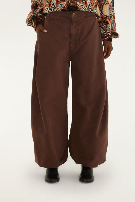 Farm Rio Brown balloon twill broek