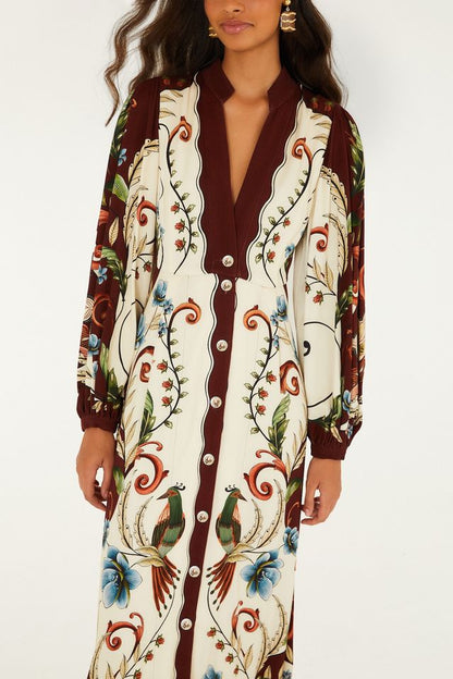 Farm Rio Millena winter white maxi jurk