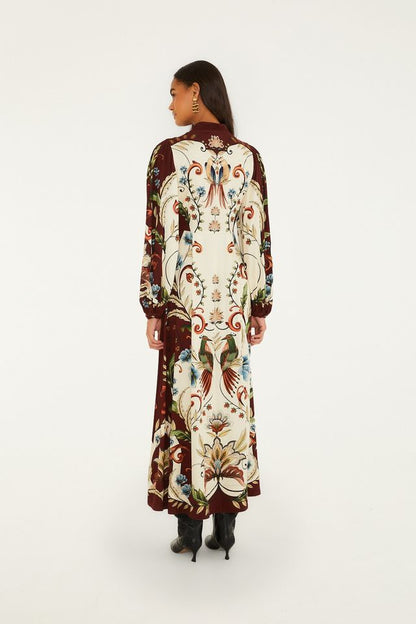 Farm Rio Millena winter white maxi jurk