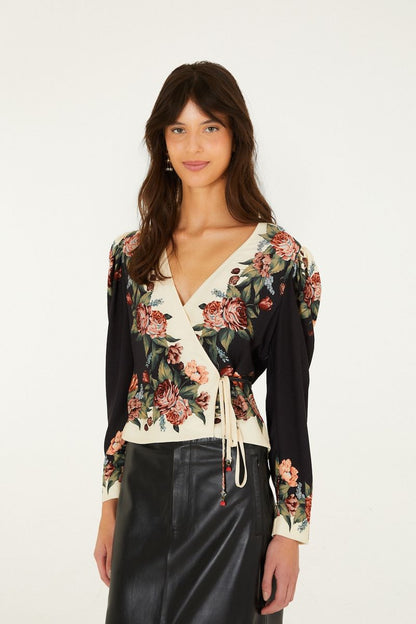 Farm Rio Winter Floral blouse
