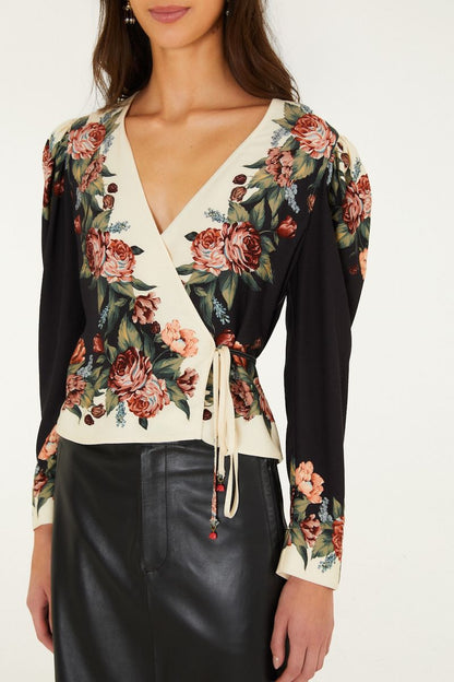 Farm Rio Winter Floral blouse