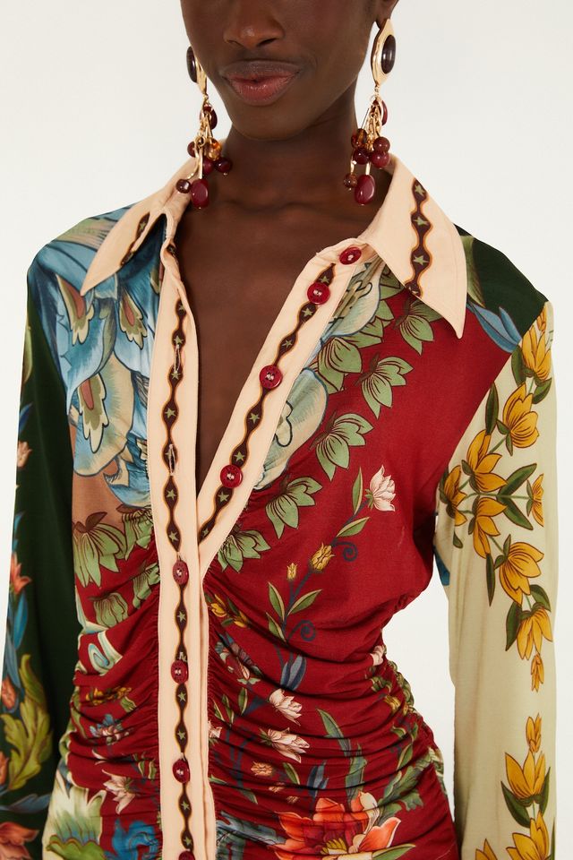 Farm Rio Lunar boho jersey blouse
