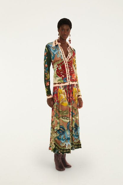 Farm Rio Lunar boho jersey blouse