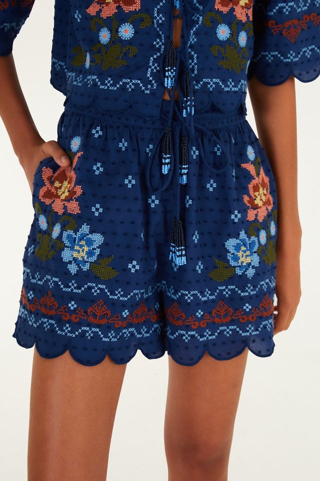 Farm Rio Stitched Garden shorts