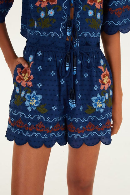 Farm Rio Stitched Garden shorts