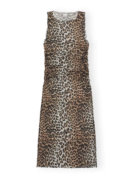 Ganni Leopard Mesh jurk