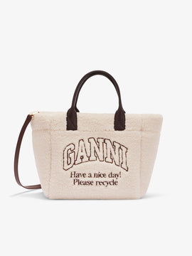 Ganni Small easy shearling shopper