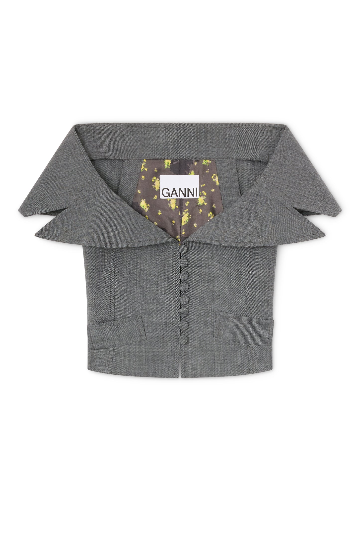 Ganni Wool melange suiting vest